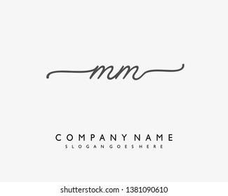initials letter MM handwriting logo vector template