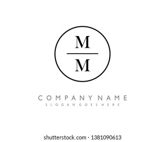 initials letter MM handwriting logo vector template
