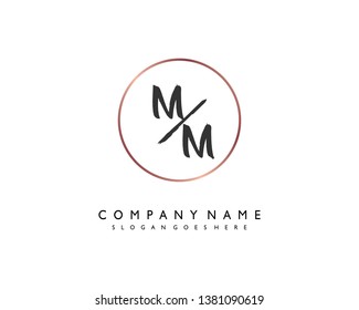 initials letter MM handwriting logo vector template