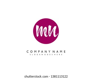 initials letter MN handwriting logo vector template