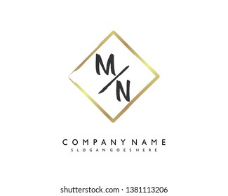 initials letter MN handwriting logo vector template