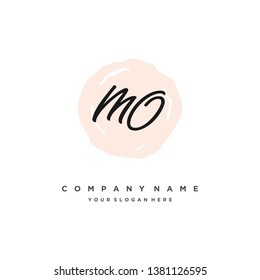 initials letter MO handwriting logo vector template