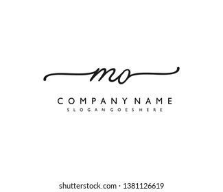 initials letter MO handwriting logo vector template