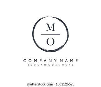 initials letter MO handwriting logo vector template