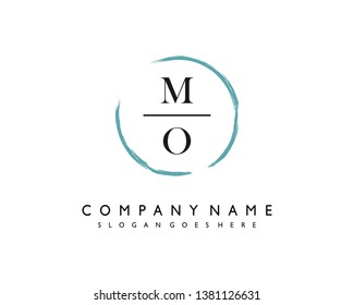 initials letter MO handwriting logo vector template