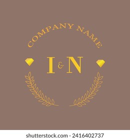 Initials IN letter monogram diamond gold company luxury