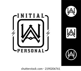 Initial Letter Monogram W und WA AW Logo Design