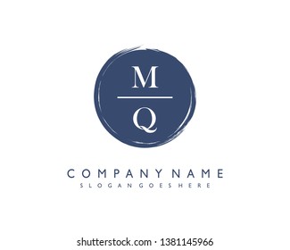 initials letter MQ handwriting logo vector template