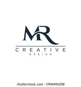 Initials Letter MR or RM Logo Designs Vector