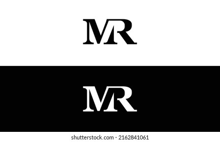 Initials Letter MR or RM Logo Designs Vector