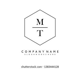 initials letter MT handwriting logo vector template