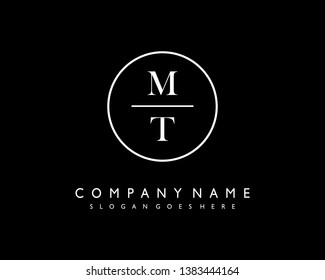 initials letter MT handwriting logo vector template