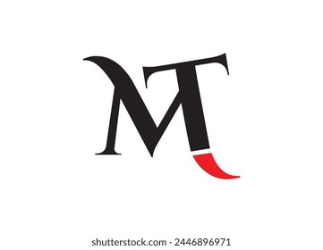 Initials Letter MT Logo Designs Vector