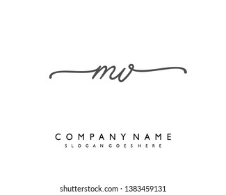 initials letter MV handwriting logo vector template
