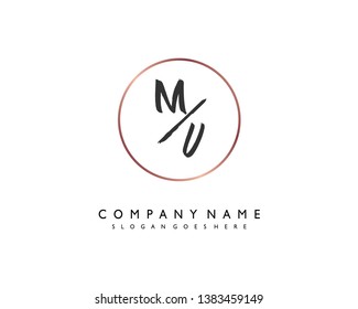 initials letter MV handwriting logo vector template