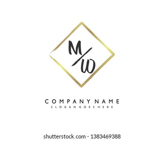 initials letter MW handwriting logo vector template