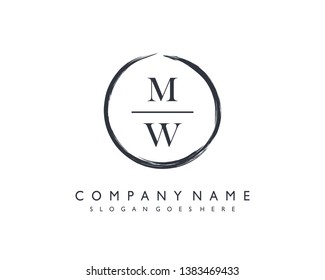 initials letter MW handwriting logo vector template