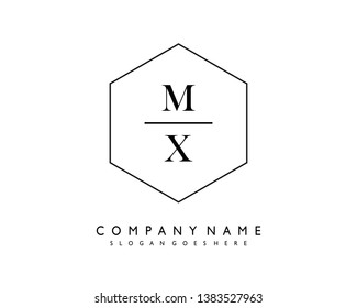 initials letter MX handwriting logo vector template