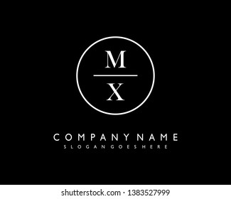 initials letter MX handwriting logo vector template