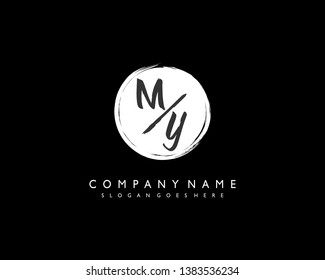 initials letter MY handwriting logo vector template