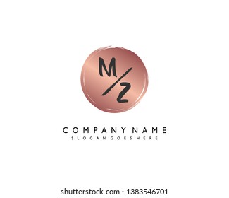 initials letter MZ handwriting logo vector template