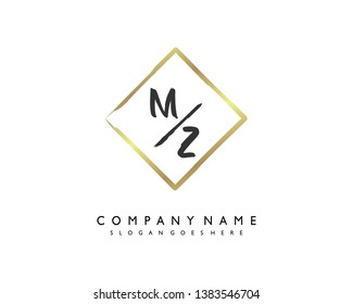 initials letter MZ handwriting logo vector template