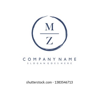 initials letter MZ handwriting logo vector template