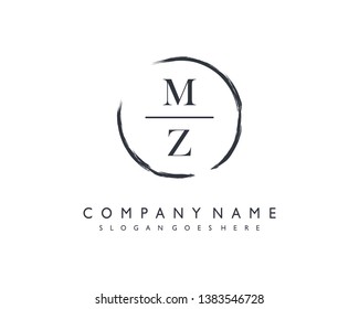 initials letter MZ handwriting logo vector template