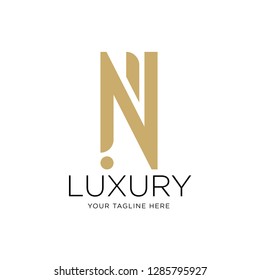 Initials letter n logo business vector template. Luxury, elegant, glamour, fashion, boutique for branding purpose. Unique classy concept. - Vector 