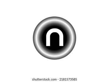Initials Letter N Logo circle frame logo