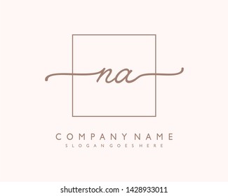 initials letter NA handwriting logo vector template