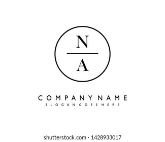 initials letter NA handwriting logo vector template