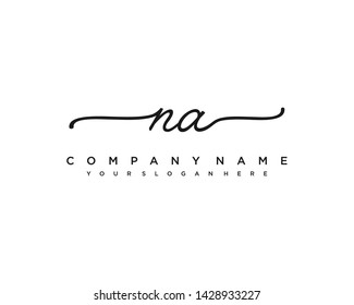 initials letter NA handwriting logo vector template