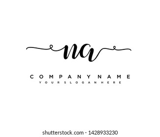 initials letter NA handwriting logo vector template