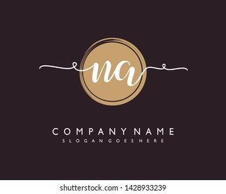 initials letter NA handwriting logo vector template