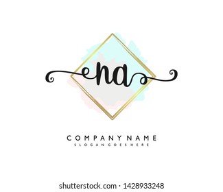 initials letter NA handwriting logo vector template