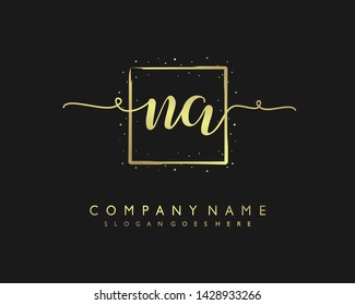 initials letter NA handwriting logo vector template