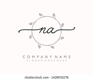 initials letter NA handwriting logo vector template