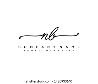 initials letter NB handwriting logo vector template