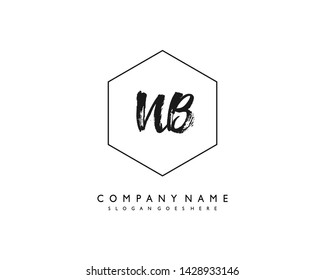 initials letter NB handwriting logo vector template