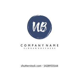 initials letter NB handwriting logo vector template
