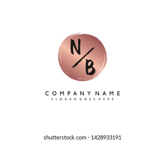 initials letter NB handwriting logo vector template