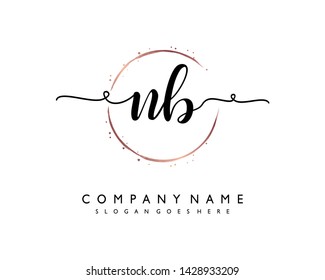 initials letter NB handwriting logo vector template