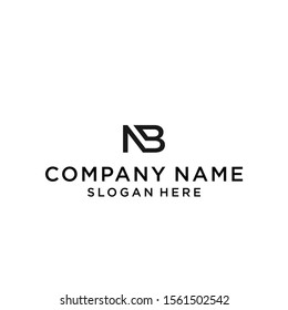 initials letter nb logo design vector illustration template