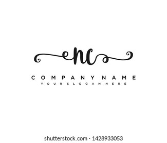 initials letter NC handwriting logo vector template
