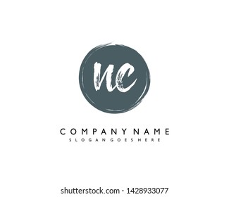 initials letter NC handwriting logo vector template