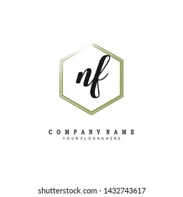 initials letter NF handwriting logo vector template