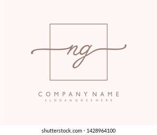 initials letter NG handwriting logo vector template