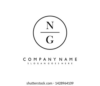 initials letter NG handwriting logo vector template