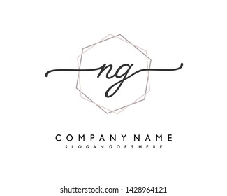 initials letter NG handwriting logo vector template